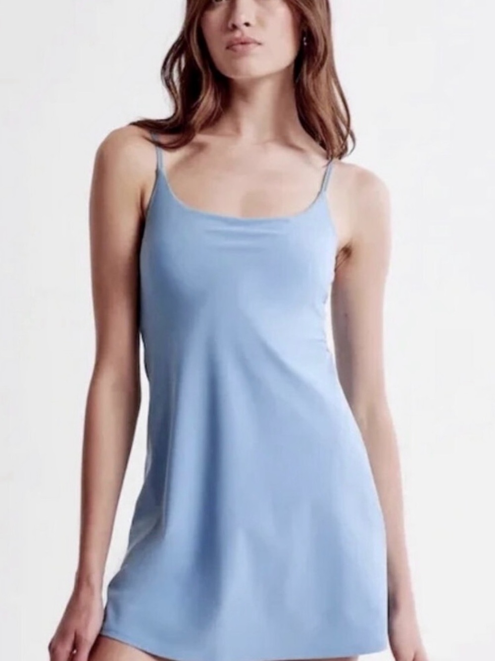 Abercrombie Traveler Athleisure Mini Dress with Shorts - Light Blue - Size Small